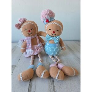 Hobby lobby plush gingerbread girl boy pastel bakery Xmas decor